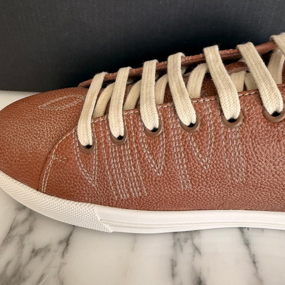Prada Milano 2EE448 Mens Brown Pebbled Leather Low Top Sneakers, UK 7 main image 7